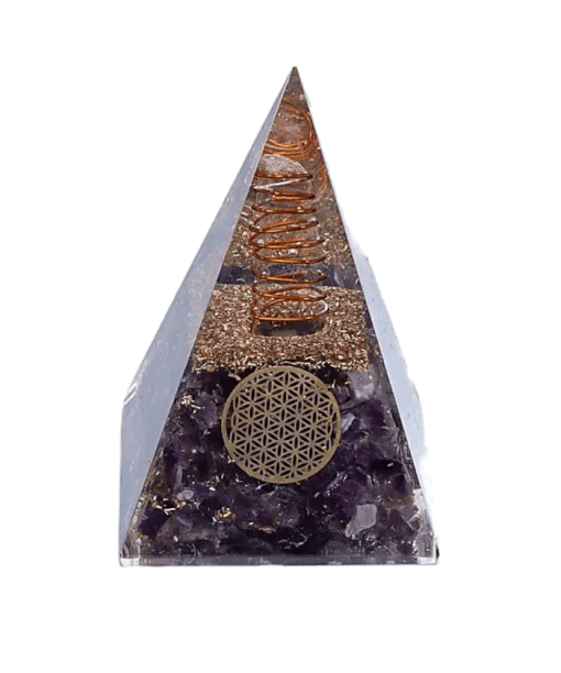 Orgonite Pyramid Amethyst - Flower of Life Tall