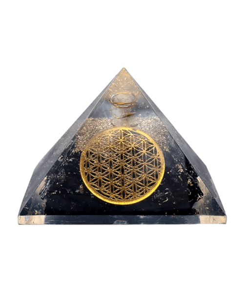 Orgonite Tourmaline Pyramid - Flower of Life Wide