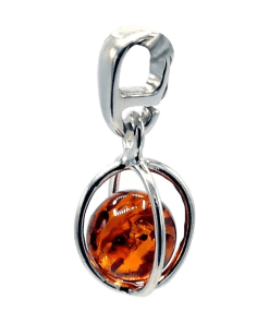 Amber SPHERE Sterling Silver Hanger