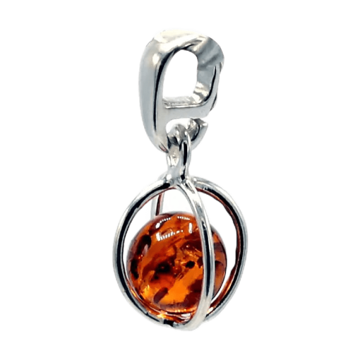 Amber SPHERE Sterling Silver Hanger