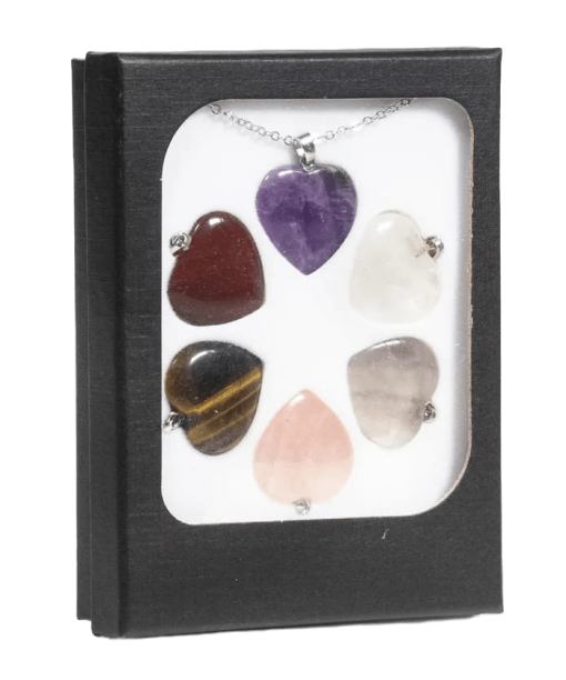 Love Heart Crystal Pendants - Set of 6