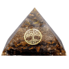 Orgonite Tiger's Eye Pyramid - Tree of Life Wide